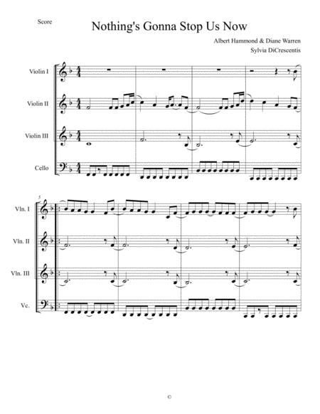 Nothings Gonna Stop Us Now Sheet Music