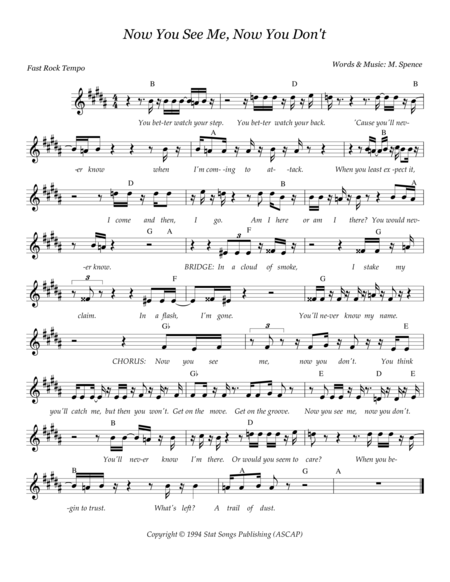 Now You See Me Now You Don T Sheet Music