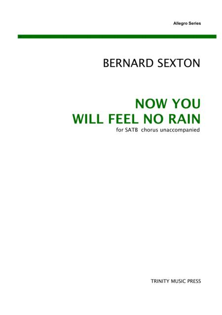 Now You Will Feel No Rain Sheet Music