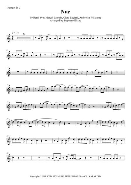 Nue Clara Luciani Karaok For Trumpet In C Sheet Music