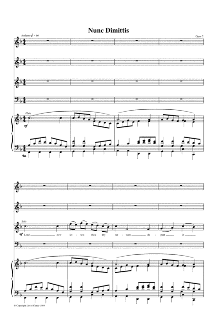 Free Sheet Music Nunc Dimittis Op 2 No 2