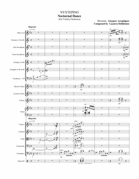 Free Sheet Music Nyxtepino Nocturnal Dance For Variety Orchestra