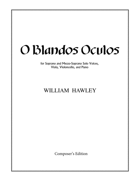 Free Sheet Music O Blandos Oculos