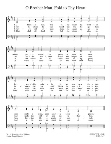 O Brother Man Fold To Thy Heart Sheet Music