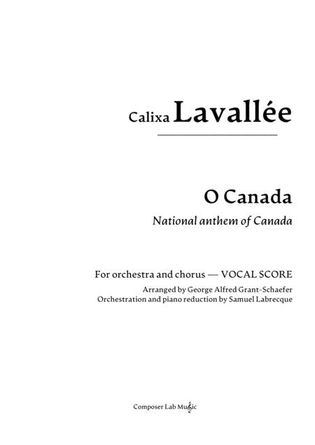 Free Sheet Music O Canada Vocal Score