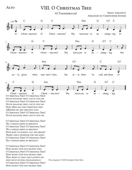 Free Sheet Music O Christmas Tree For Alto Voice