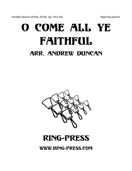 Free Sheet Music O Come All Ye Faithful Beginning Handbell Quartet