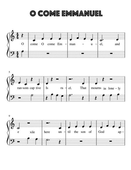 O Come Emmanuel For Very Easy Piano Sheet Music