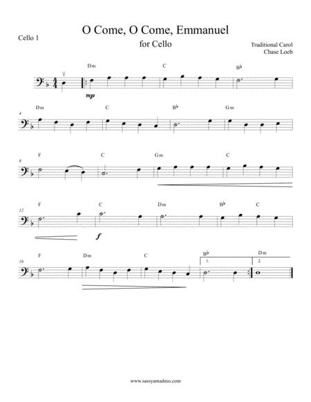 O Come O Come Emmanuel For Cello Sheet Music