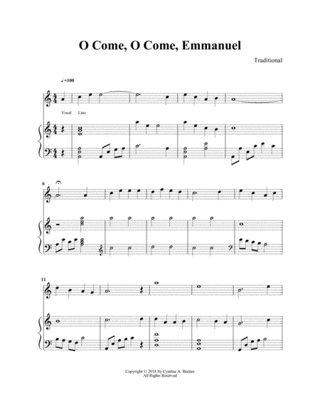 O Come O Come Emmanuel For Harp Flute Sheet Music