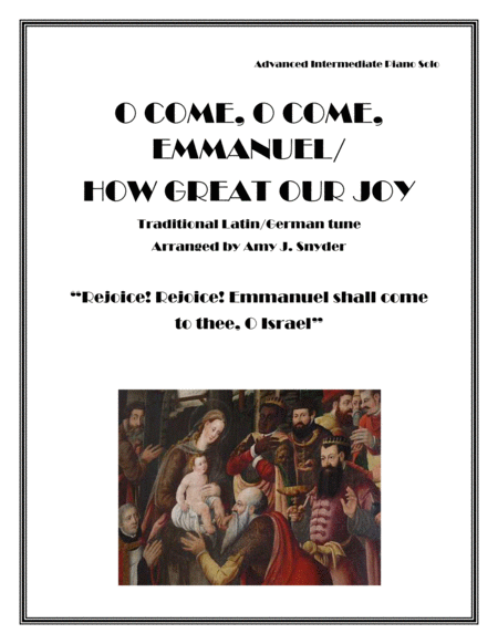 O Come O Come Emmanuel How Great Our Joy Piano Solo Sheet Music