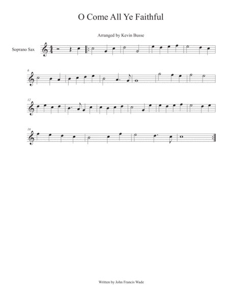 O Come O Come Emmanuel Soprano Sax Sheet Music