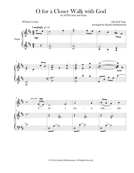 Free Sheet Music O For A Closer Walk With God