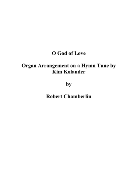 O God Of Love Sheet Music