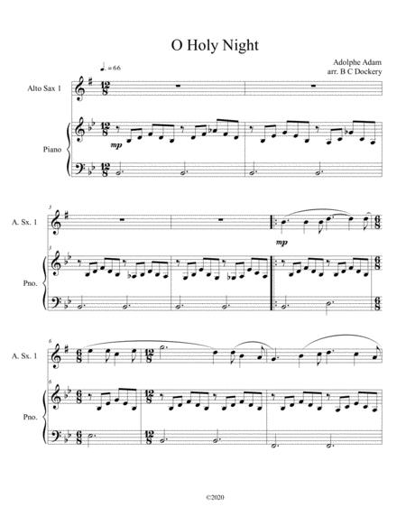 Free Sheet Music O Holy Night Alto Sax Solo With Piano Accompaniment