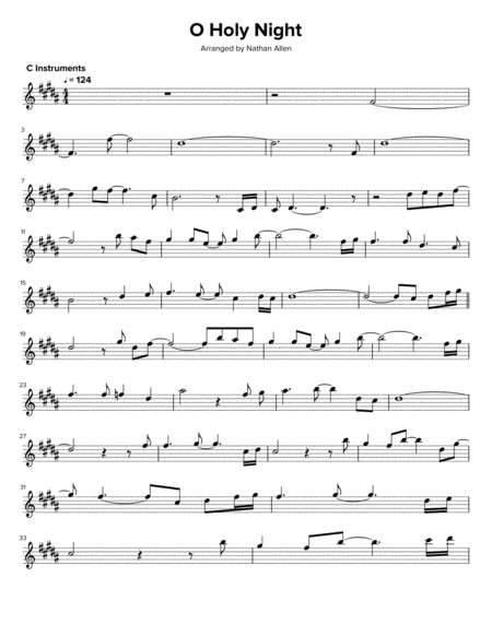 O Holy Night C Instruments Sheet Music