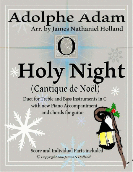 O Holy Night Cantique De Noel Adolphe Adam Duet For Treble And Bass Instruments In C Sheet Music