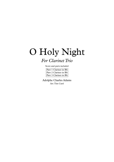 O Holy Night Clarinet Trio Sheet Music