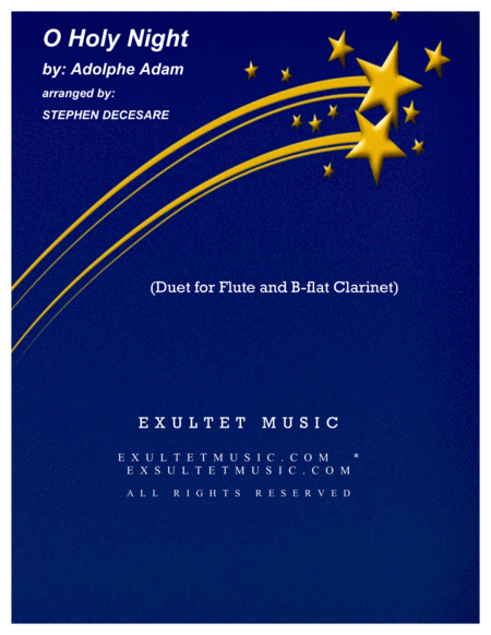 O Holy Night Duet For Flute And Bb Clarinet Sheet Music