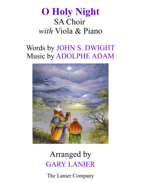 Free Sheet Music O Holy Night Sa Choir With Viola Piano Score Parts Included