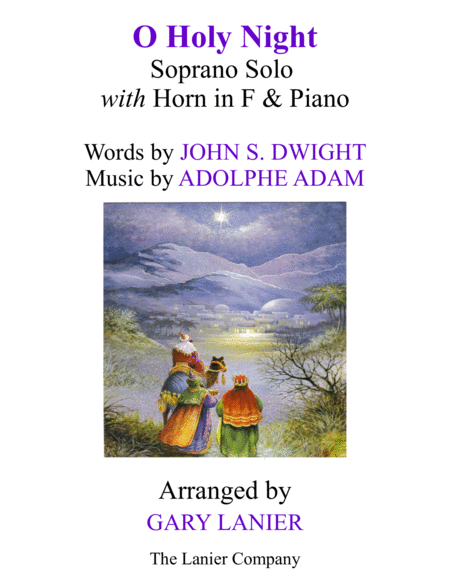 Free Sheet Music O Holy Night Soprano Solo With Horn In F Piano Score Parts Included