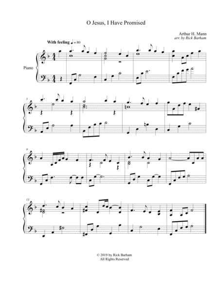 O Jesus I Have Promised Sheet Music