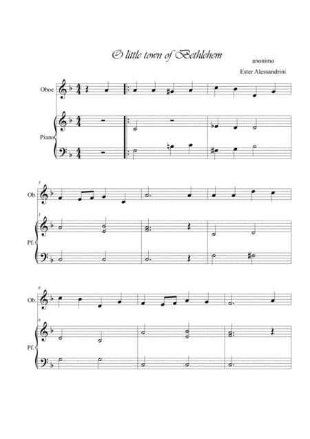 Free Sheet Music O Little Town In Bethelem Oboe And Piano