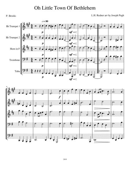 O Little Town Of Bethlehem Brass Quintet Sheet Music