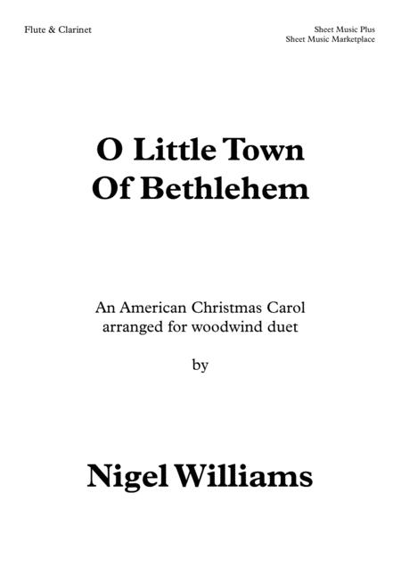 Free Sheet Music O Little Town Of Bethlehem Duet For Flute And Clarinet