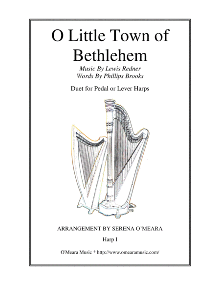 Free Sheet Music O Little Town Of Bethlehem Harp I