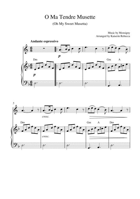 O Ma Tendre Musette Oh My Sweet Musetta English Horn Solo And Piano Accompaniment Sheet Music