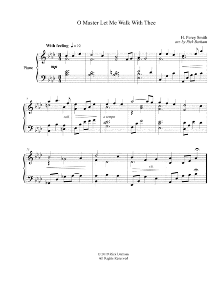 Free Sheet Music O Master Let Me Walk With Thee