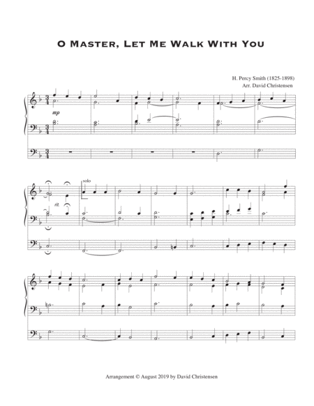 O Master Let Me Walk With You Sheet Music