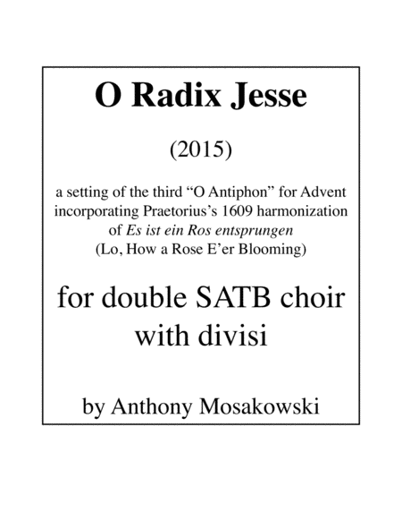 Free Sheet Music O Radix Jesse