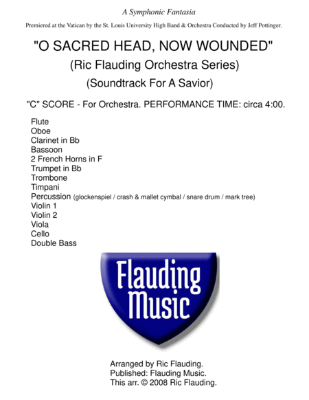 Free Sheet Music O Sacred Head Now Wounded Orchestra