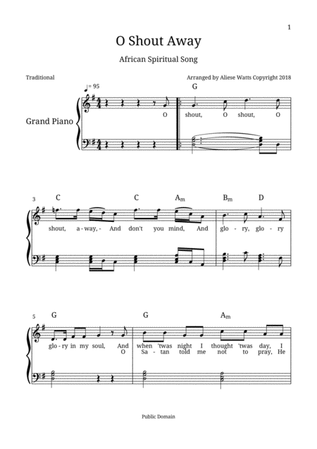 O Shout Away African Spiritual Sheet Music