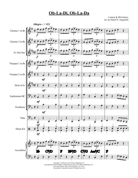 Ob La Di Ob La Da Polka For German Pep Band Sheet Music