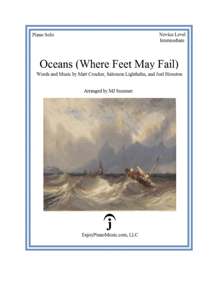 Free Sheet Music Oceans Where Feet May Fail Easy Piano