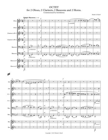 Octet For 2 Oboes 2 Clarinets 2 Horns And 2 Bassoons Sheet Music