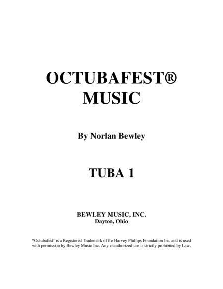 Octubafest Tuba 1 Bass Clef Part Book Tuba Euphonium Quartet Sheet Music