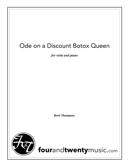 Ode On A Discount Botox Queen For Viola And Piano Sheet Music