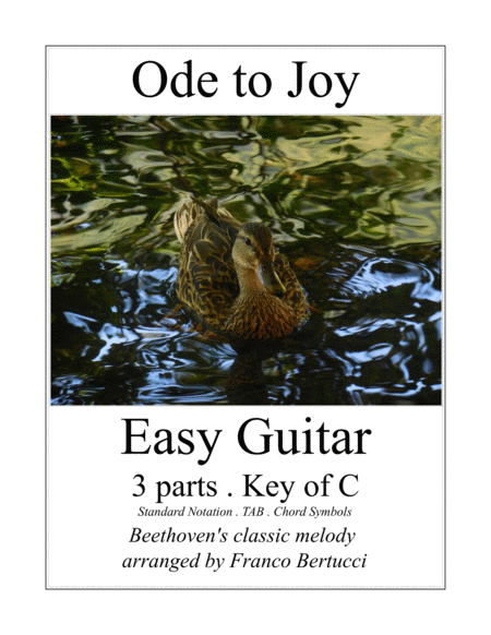 Free Sheet Music Ode To Joy Easy Guitar 3 Parts