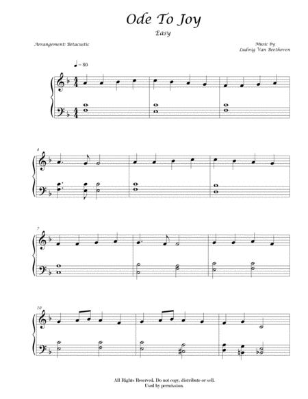 Free Sheet Music Ode To Joy Ludwig Van Beethoven Sheet Music Easy