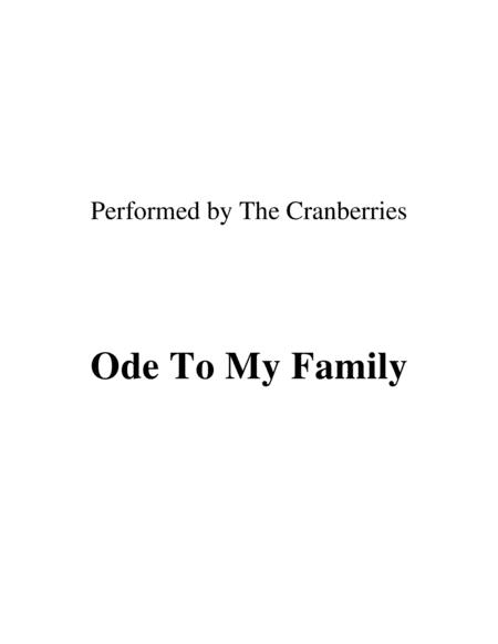 Ode To My Family Performed By The Cranberries Sheet Music