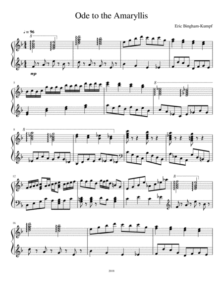 Ode To The Amaryllis Sheet Music