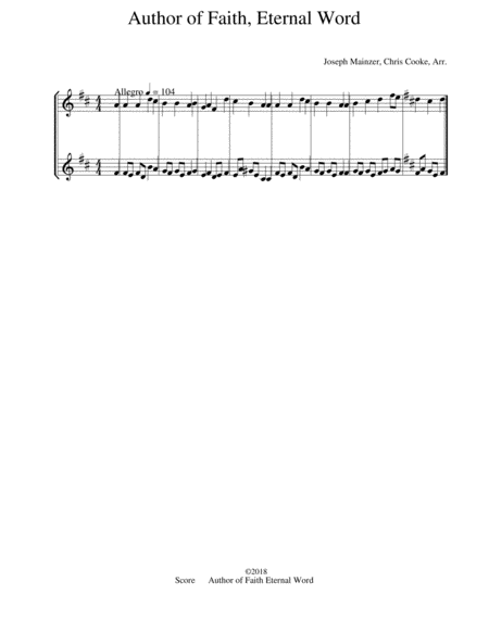 Of Faith We Play Clarinet Trumpet Sheet Music