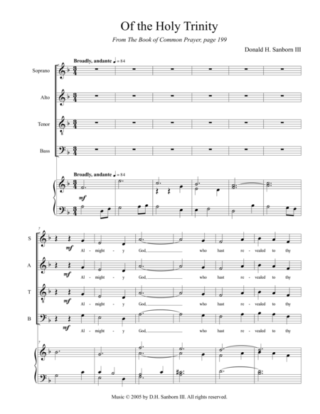 Free Sheet Music Of The Holy Trinity