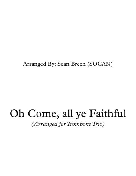 Oh Come All Ye Faithful Trombone Trio Sheet Music