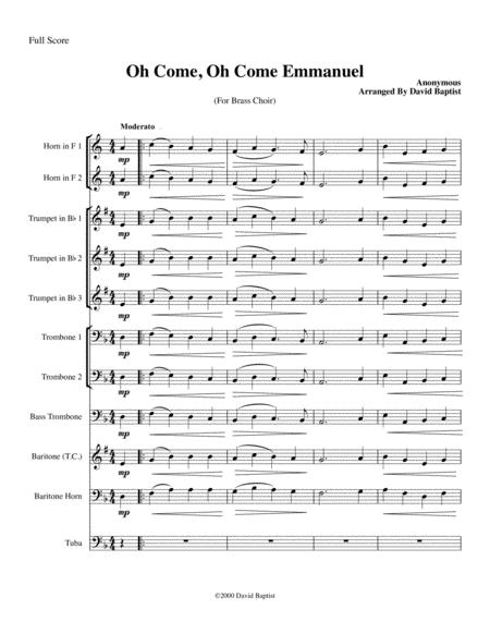 Oh Come Oh Come Emmanuel For Brass Choir Sheet Music