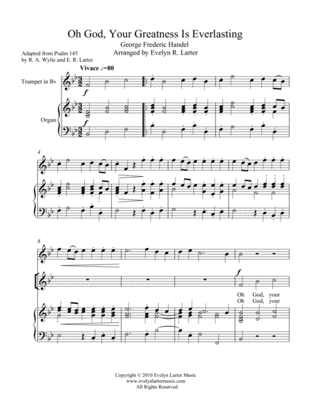 Free Sheet Music Oh God Your Greatness Is Everlasting